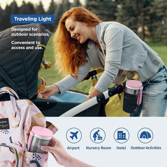Reizen babyflessenborstelset met siliconen flessenborstel en accessoires — afbeelding 2