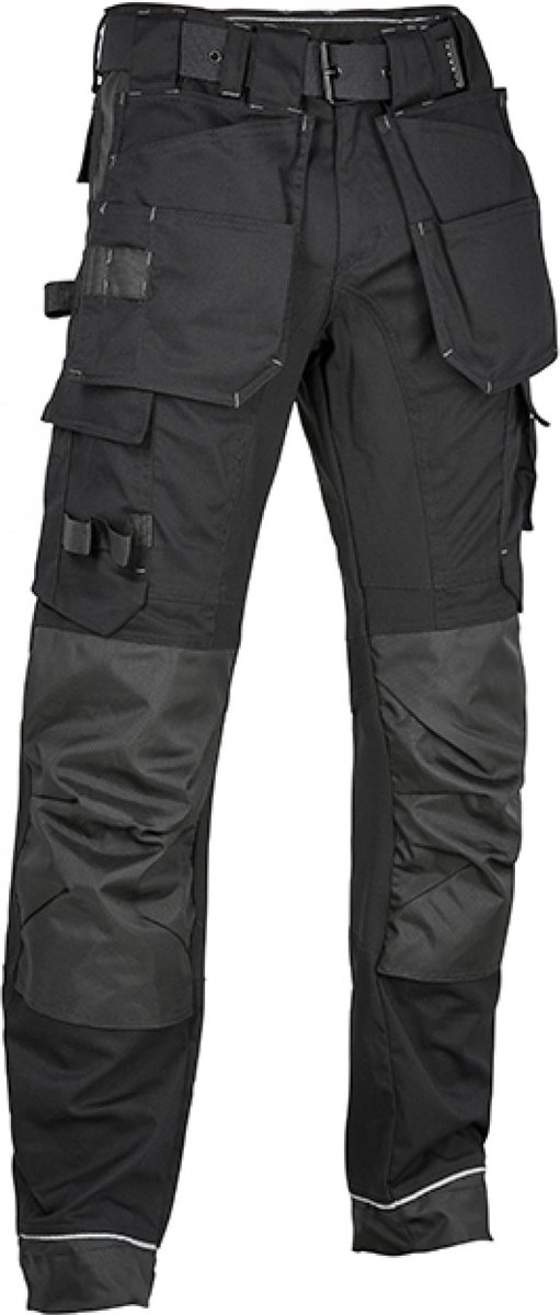 4Work Werkbroek Madrid Premium Stretch Inserts Zwart Heren maat 48