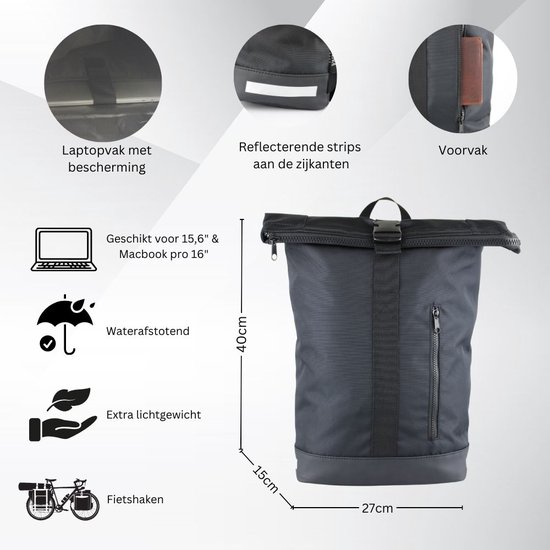 Fana Bags Rugtas & Fietstas in 1 - Enkele Fietstas - Laptop Rugtas - Werktas/Rugzak - Lichtgewicht van Fana Bags — afbeelding 3