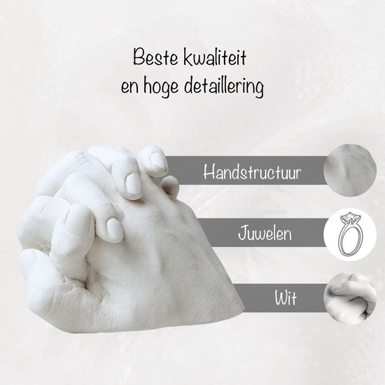 Creative Deco 3D Gipsen Handafdrukset - Handen Paar - Handafdruk Geschenken voor Partners, Koppels - Valentijnsdag, Huwelijksverjaardag, Verjaardag - Geschenk voor Hem en Haar van Creative — afbeelding 4
