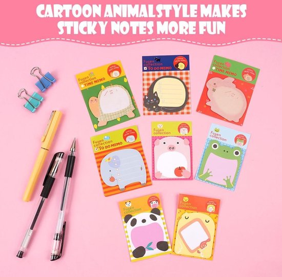 24-Pack Cute Animal Sticky Notes - 480pcs Cartoon Sticky Notes for ...