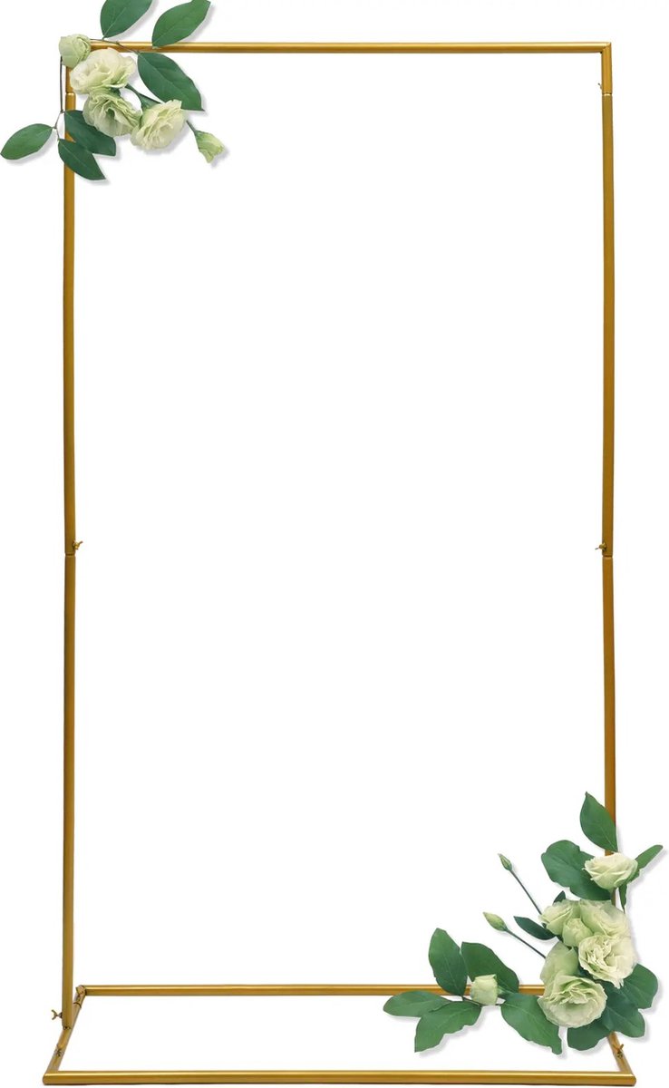 Botec Bruiloft Boog – bloemen standaard - ceremonie, verjaardag, babyshower - goud kleurig - 110 x 200 x 44 cm
