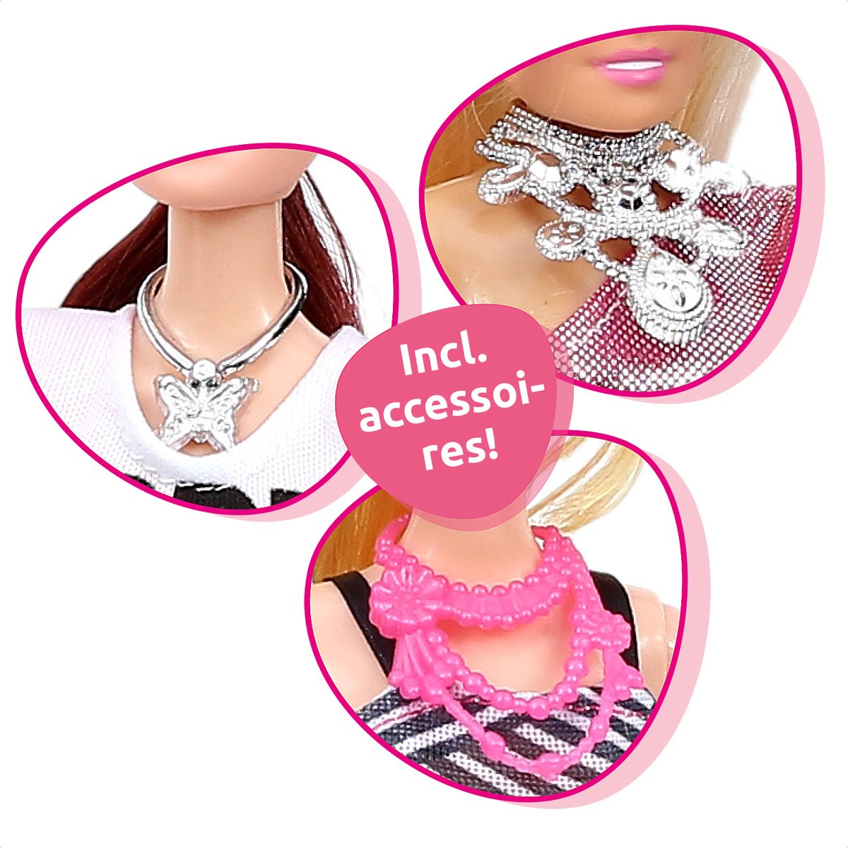 Poppenkleertjes Isa's friends - 3 Outfits voor poppen - Geschikt voor o.a Barbie - Setje 'Femke' — afbeelding 8