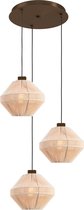 Suspension EGLO Orimini - E27 - Ø 40 cm - Crème/Bronze - Textile