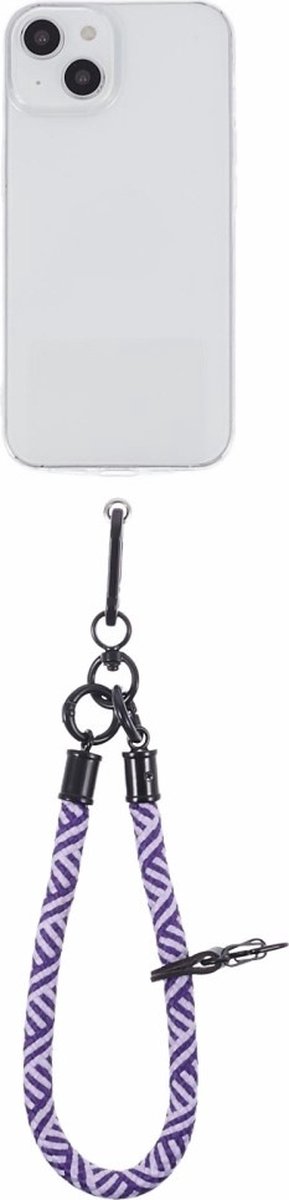 Coverup Polskoord met Sleutelhanger - Gevlochten Nylon 8mm - Paars