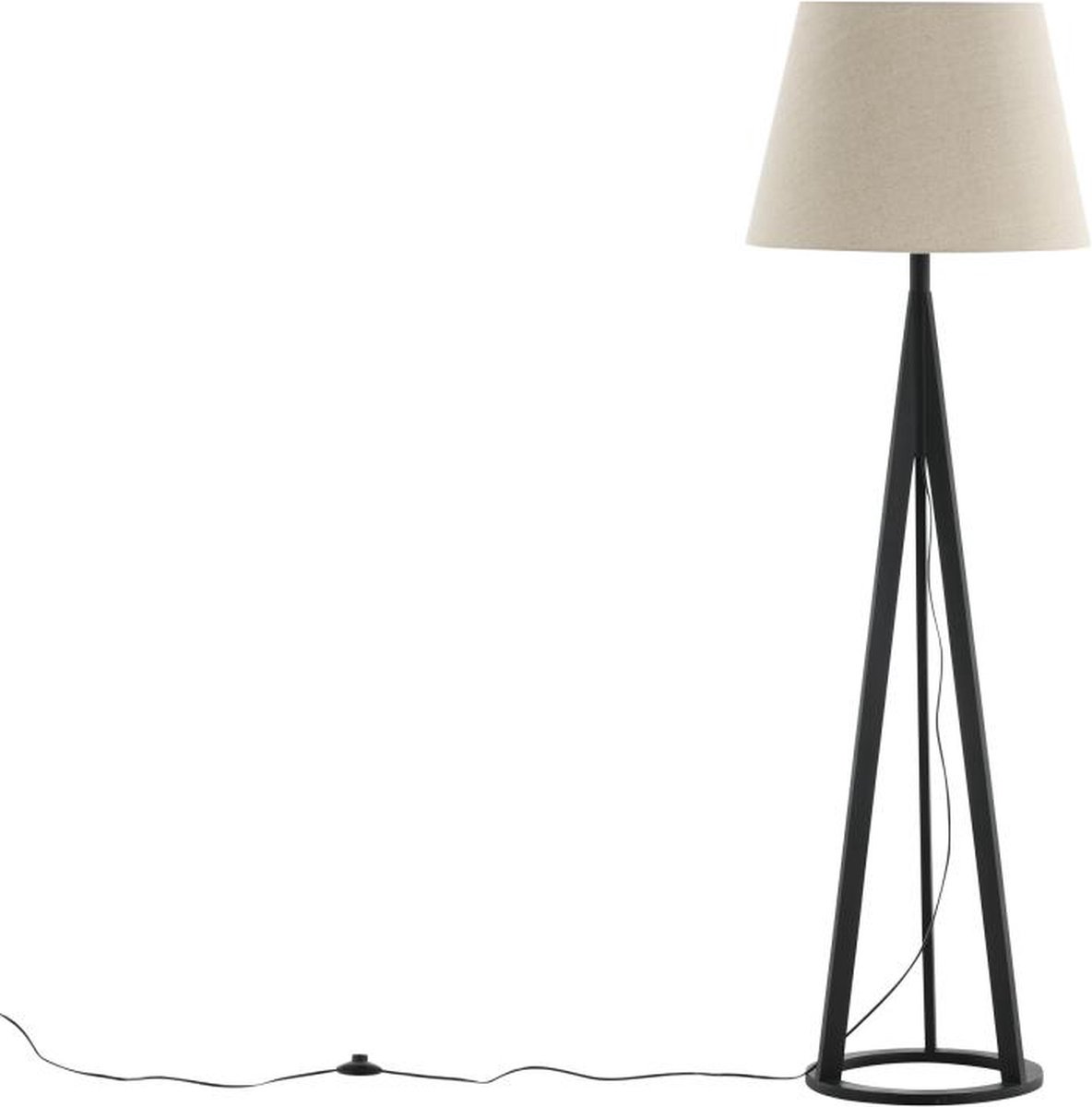 Svea - Nala vloerlamp - 160 cm - linnen - zwart