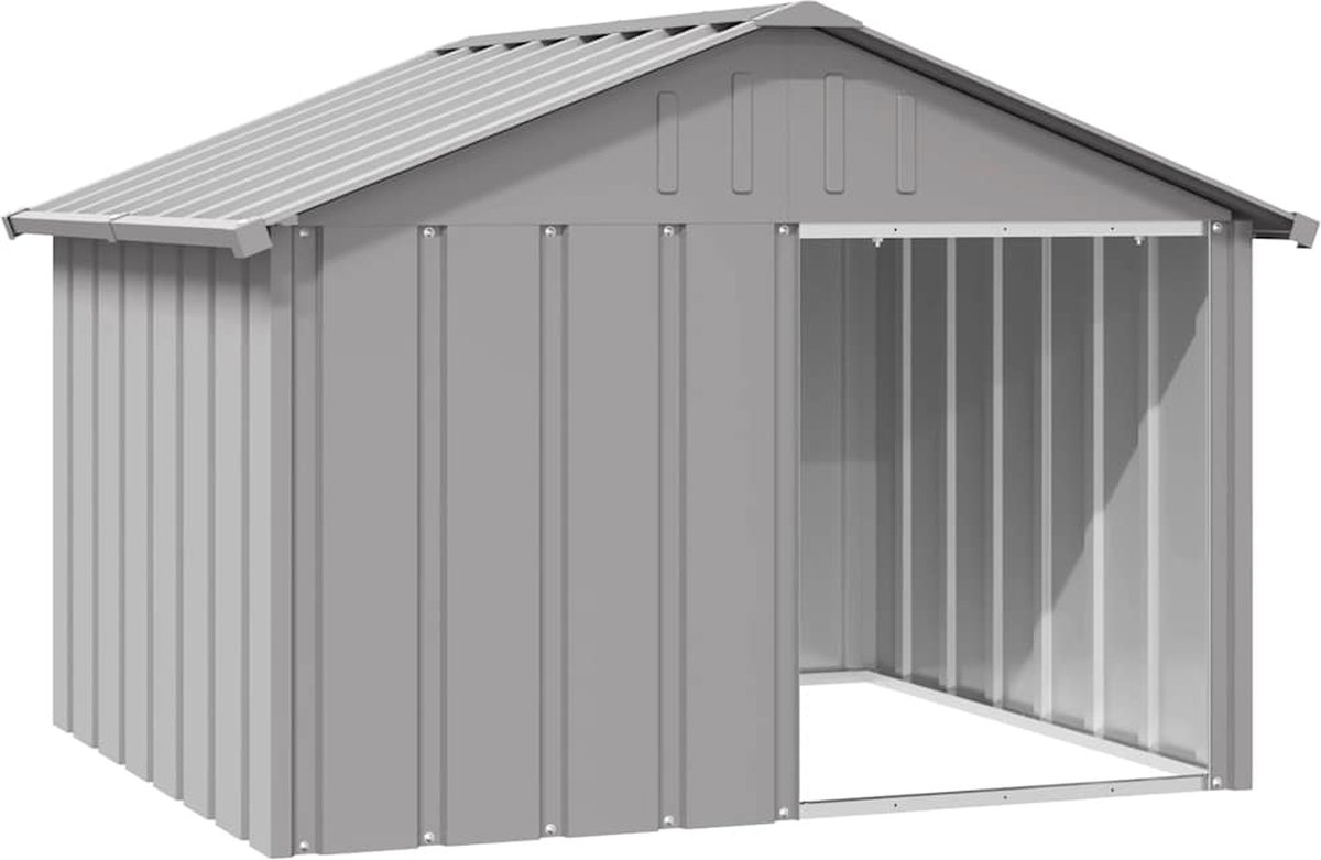 Bol.com vidaXL - Hondenhok - 116,5x103x81,5 - cm - gegalvaniseerd - staal - grijs aanbieding