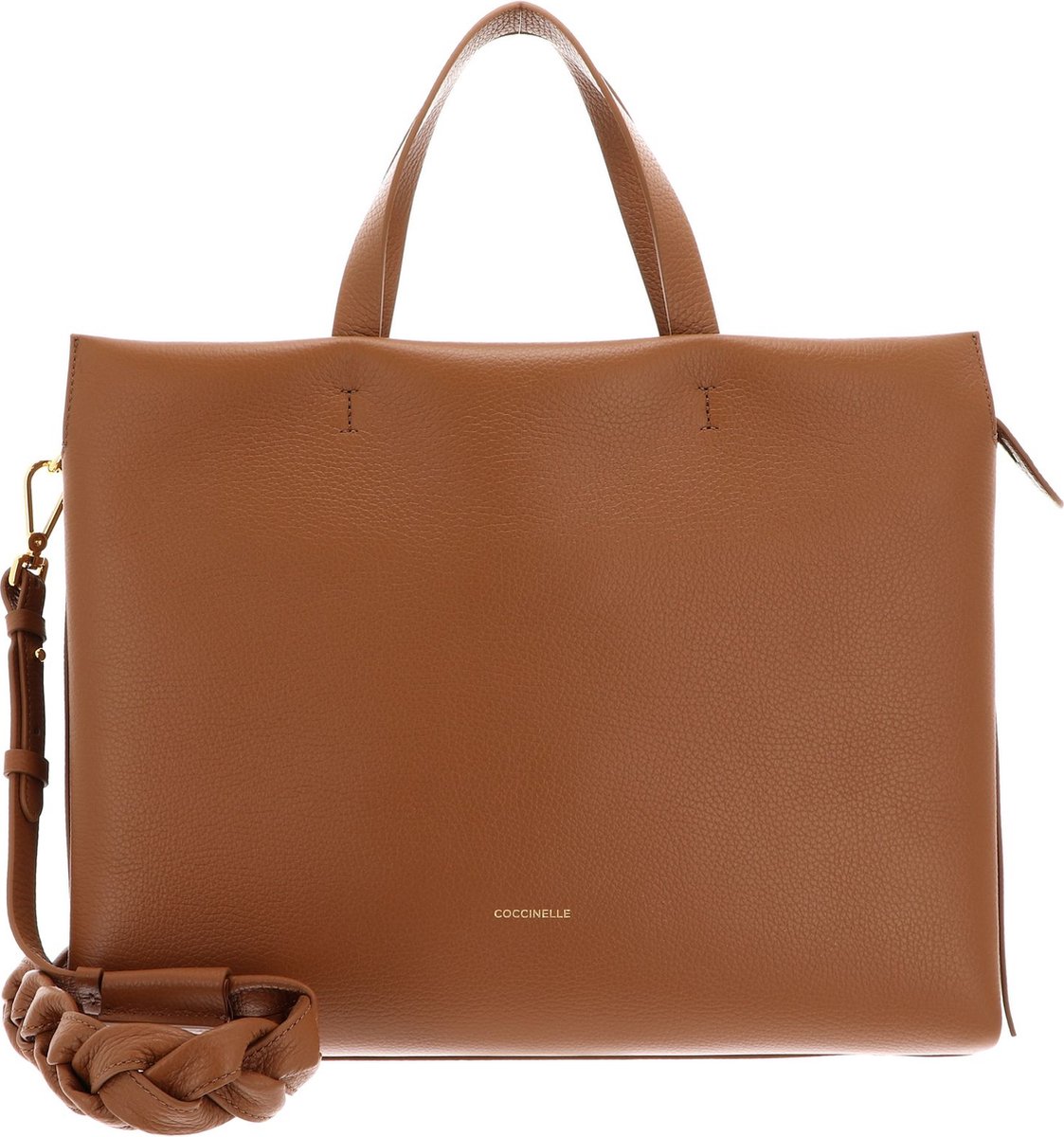 COCCINELLE Leren Handtas Schoudertas Boheme Handbag Grained Leather Cuir Terracotta