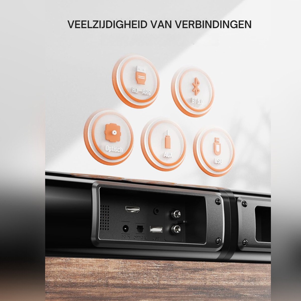 Afbeelding 3 van Soundbar Met Ingebouwde Dubbele Subwoofer – Soundbars Voor TV – Met Afstandsbediening - Home Cinema System – Wandmontage Soundbar Surround Sound – 80 Cm – Zwart