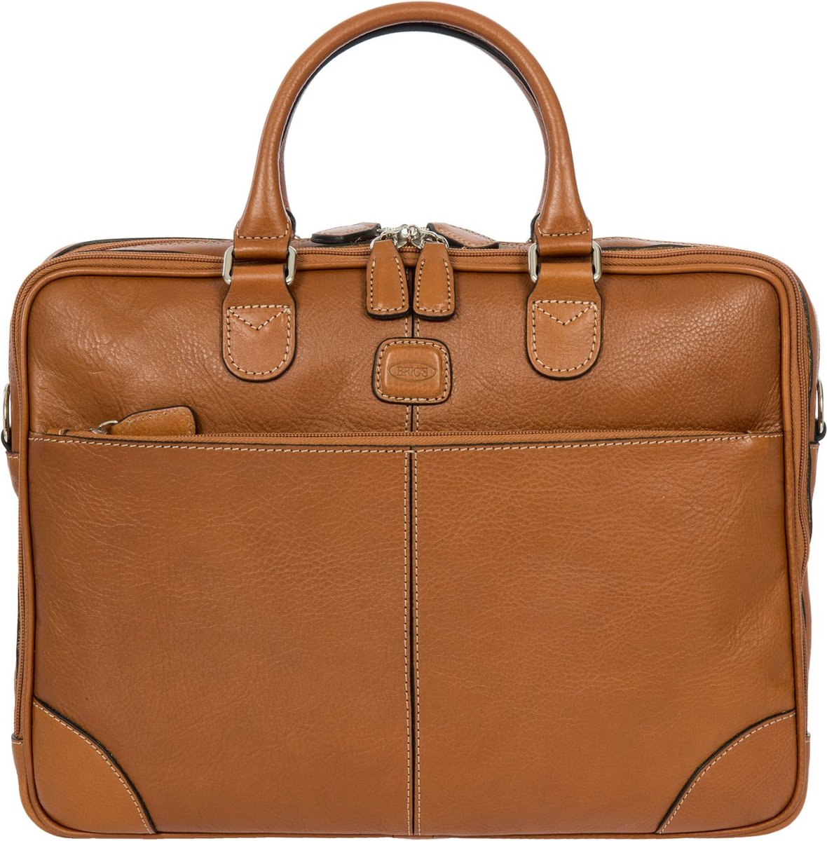 BRIC'S Leren Laptoptas Afzonderlijke gevallen met laptopvak Life Pelle Briefcase Leather Bruine