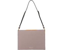 COCCINELLE Leren Schoudertas Delices Flat Shoulder Bag Powder Pink Beige