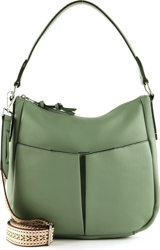 FREDsBRUDER Cuir Sac à épaule Bloomfield Hobo Sage Kaki