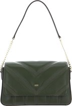 DKNY Cuir Sac à épaule Becca Flap Demi Shoulder Bag Army Green Olive