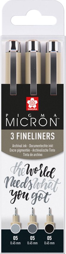 Sakura Pigma Micron Boîte de 3 stylos fineliners pigmentés - 10-12