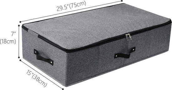 Sustania Onderbed opbergdozen set van 2 met wielen & gedeeld deksel