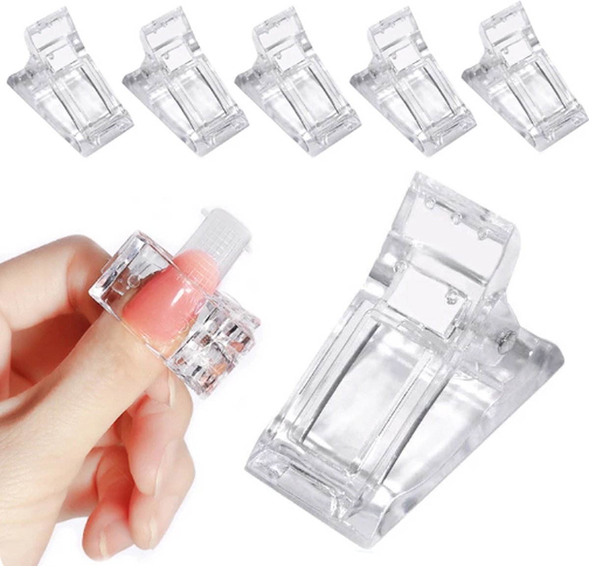 Goedkoopste 10 stuks Polygel klem - Polygel - Nagel klem - Nagel clip - Polygel clip - Polygel klemmen nagel - Nail clips - Transparant - van Heble®