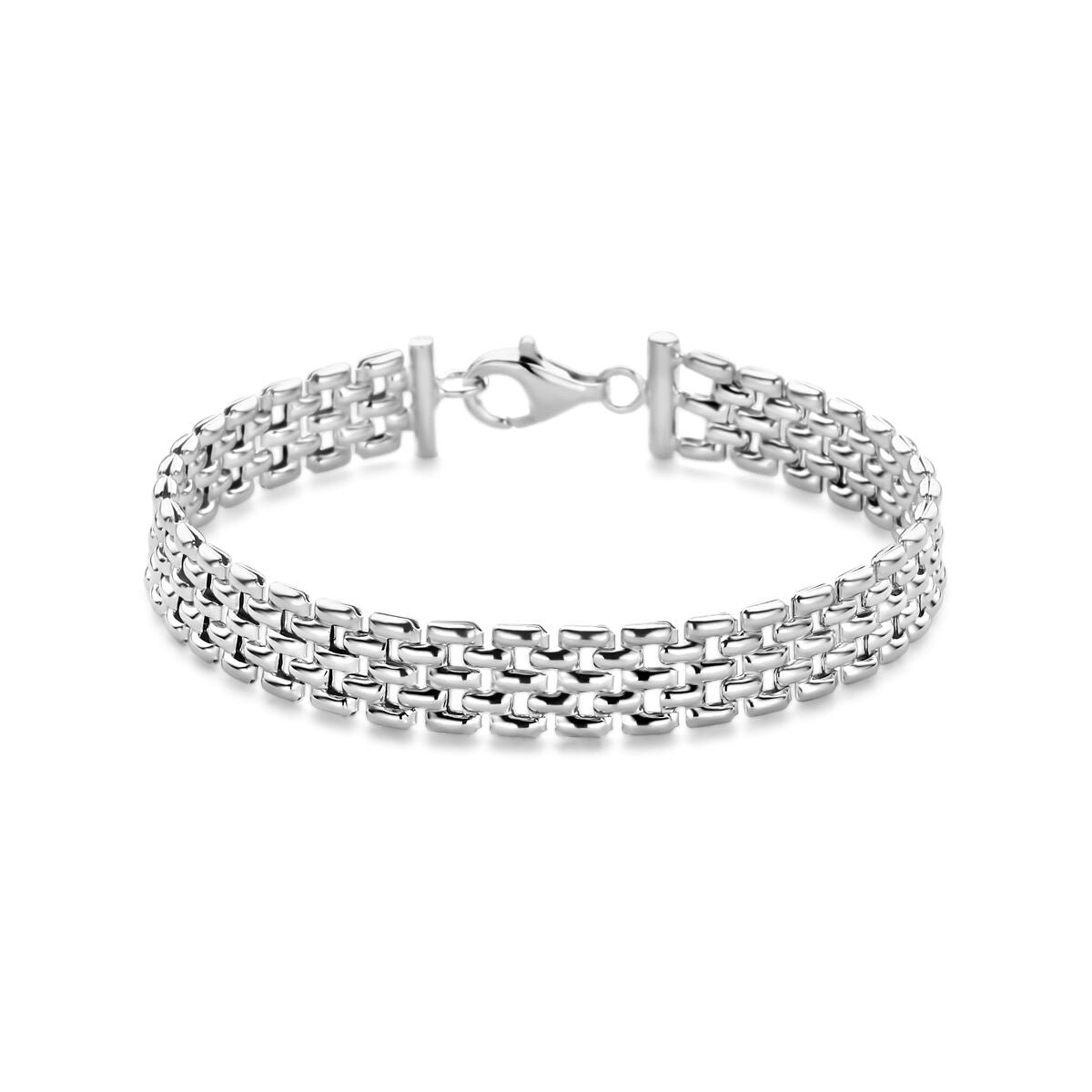 Zilver Gerhodineerd Armband Panter 8 Mm 19 Cm 1340543