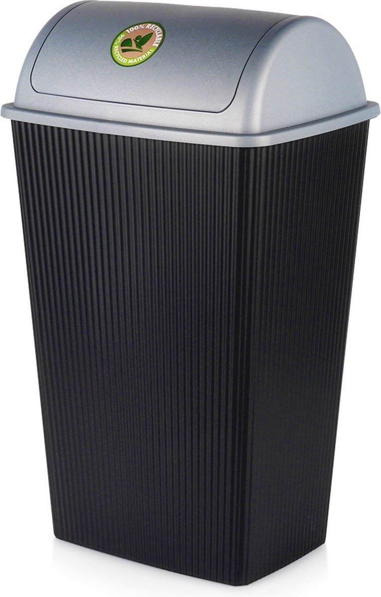 Goedkoopste Prullenbak Plastic Zwart 38 l - Afvalmand - Afvalemmer
