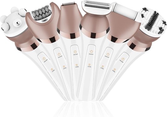 Epilator voor Vrouwen Elektrische Lady Shaver Rauzr Schamhaar Bikini Trimmer Lichaamsontharing Gezicht, Benen en Onderarm Nat Droog met LED Licht 6 in1