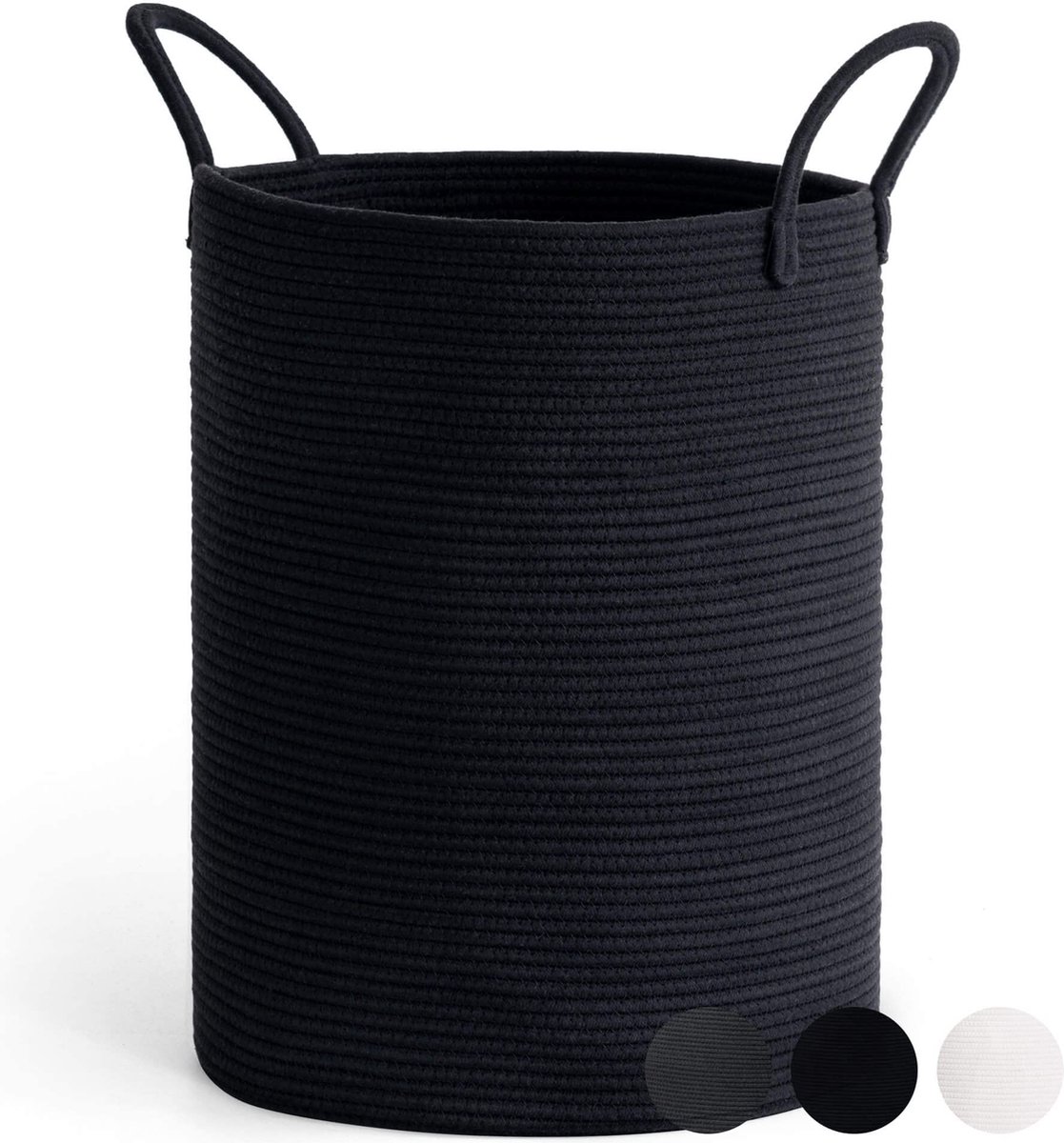 Goedkoopste Selbro ® Tijdloze Zwarte Opbergmand van Katoenen Touw voor Stijlvolle Organisatie