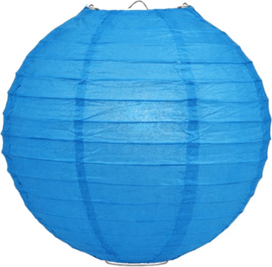 Luxe bol lampion blauw 35 cm