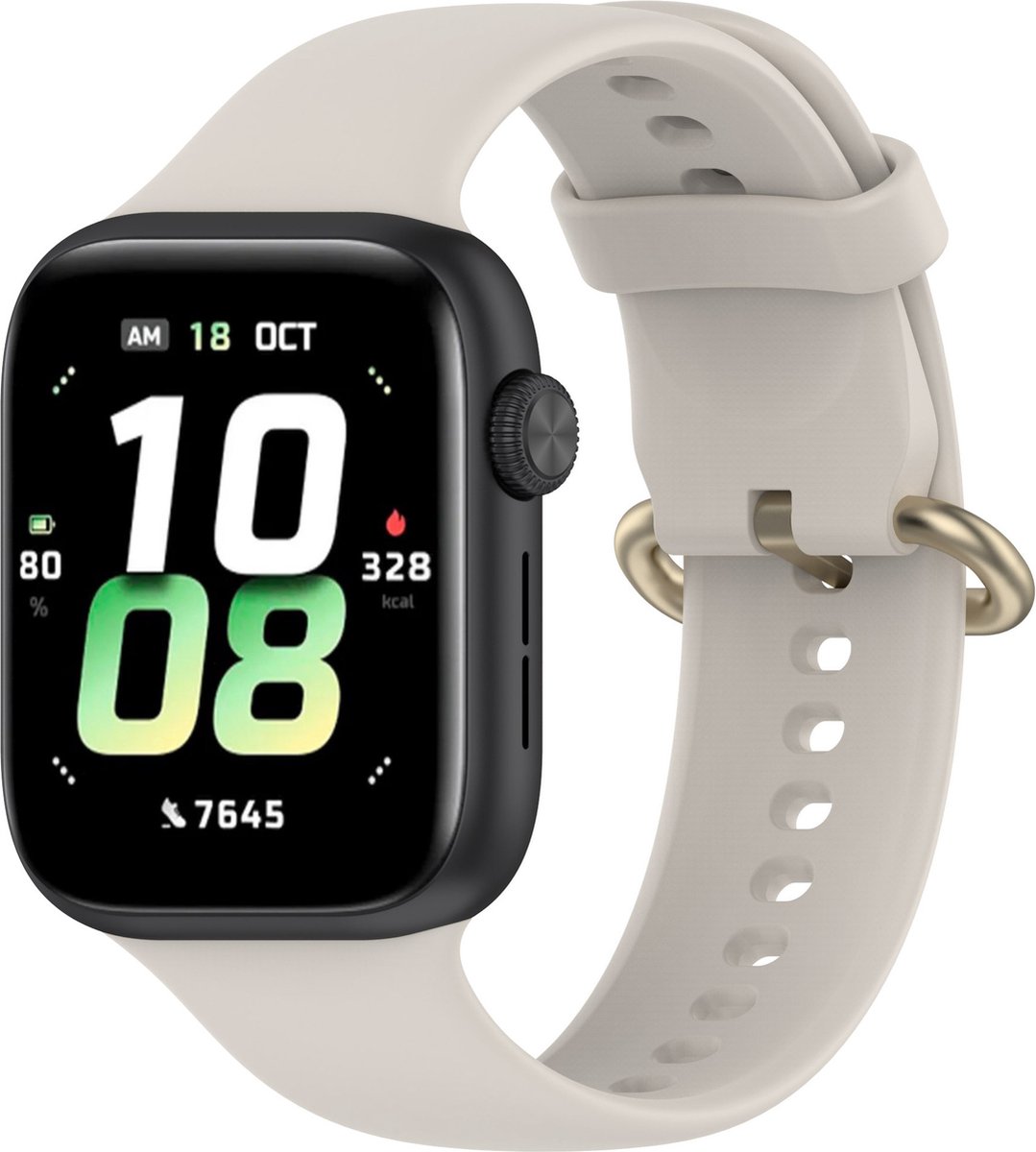 Strap-it Siliconen bandje met gespsluiting - geschikt voor Honor Watch 5 (sterrenlicht)
