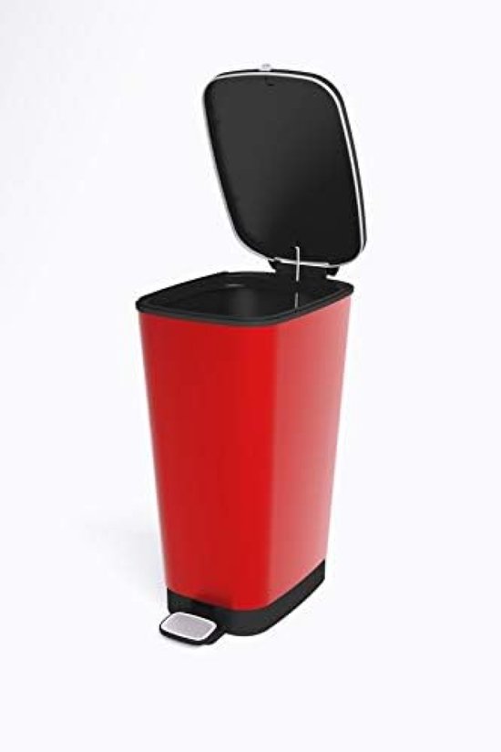 Afvalbak Met Pedaal, Afvalcontainer 50-60 liter, Rood 
