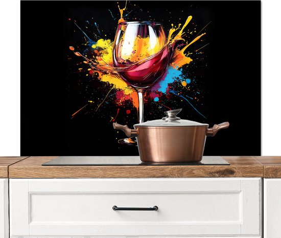 Klassiek Marmerlook Tempered Glas Spatbescherming Voor Achter De Kookplaat 52cm X 60cm