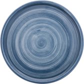 Bowls and Dishes Assiette en poterie Mano | assiette de diner | Assiette plate | Assiette à tapas | Services de table 23 cm Bleu-gris