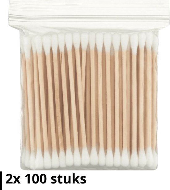 Foto: Knaak wattenstaafjes bamboe 2 x 100 stuks ideaal voor make up