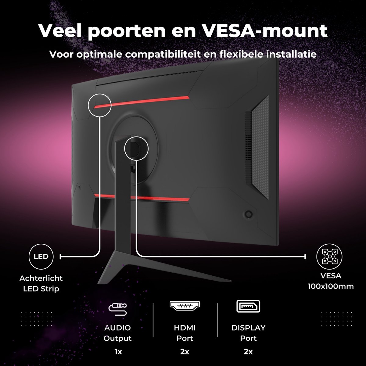 GAME HERO 32 inch Curved QHD VA Gaming Monitor - 180hz - 1ms thumbnail 6