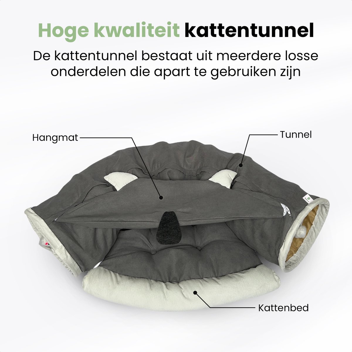 Pawsource Kattentunnel - kattenbed - speeltunnel - kattenmand 2in1 – foto 7