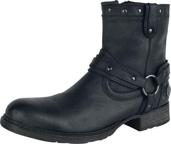 Bottes noires à rivets Rock Rebel by EMP pour homme - EU47