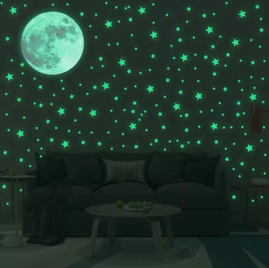Gloei in het Donker Maan & Sterren - 108 Stuks - Muurstickers & Plafonddecoratie - Nachtverlichting voor Kinderkamer - Slaapcomfort - C4.1 — afbeelding 3