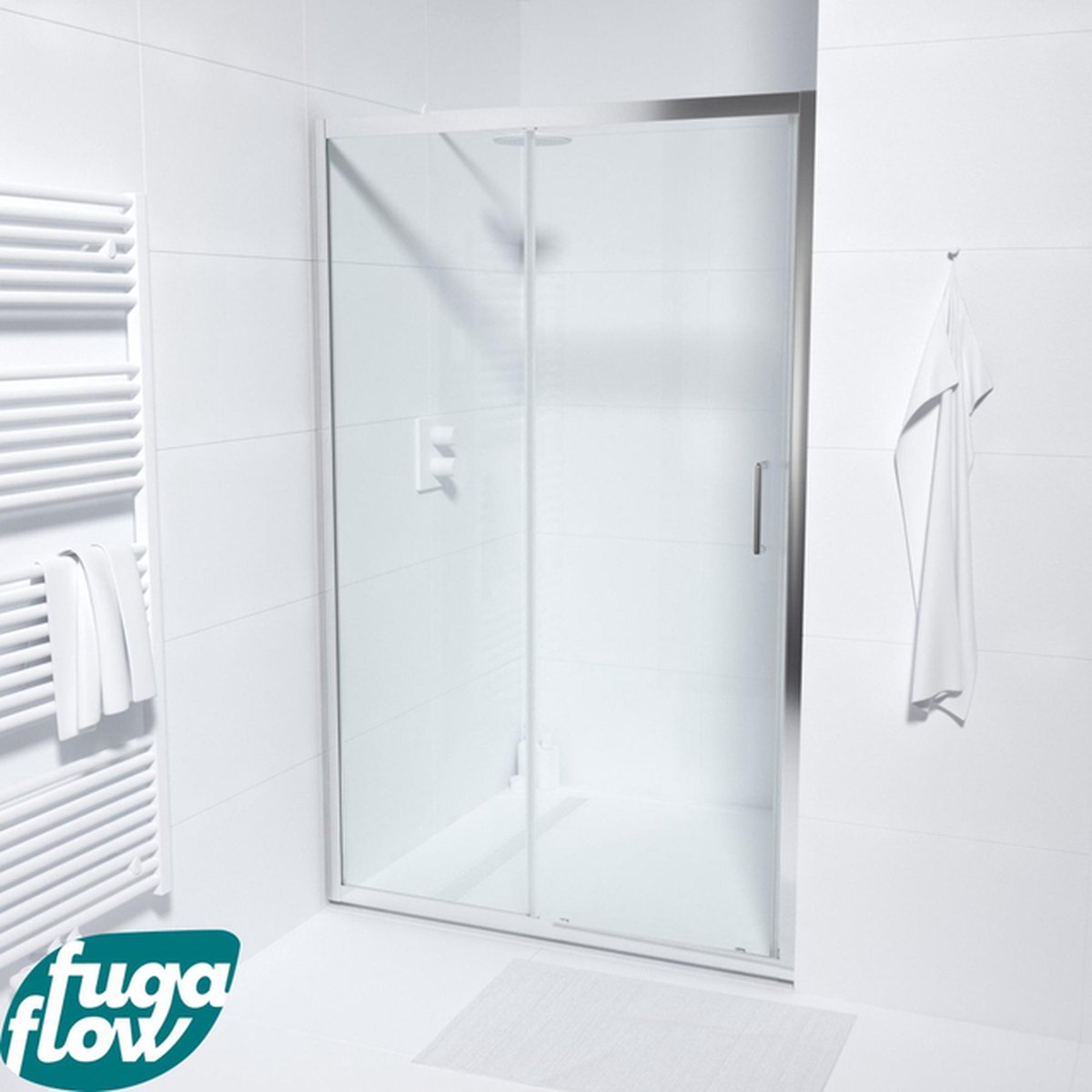Marenza Slide Quick Fit Schuifdeur - 120x190cm - 6mm veiligheidsglas - alu profiel - anti kalk - chroom