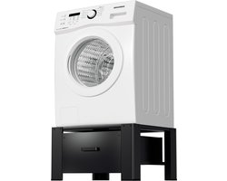 Wasmachine Verhoger - Wasmachine Verhoger met Lade - Wasmachine Sokkel Met Laadcapaciteit tot 150 KG- Wasmachine Kast - Wasmachine Ombouw – Wasmachineverhoger - 62,5 x 54,5 x 32,5 cm - Zwart