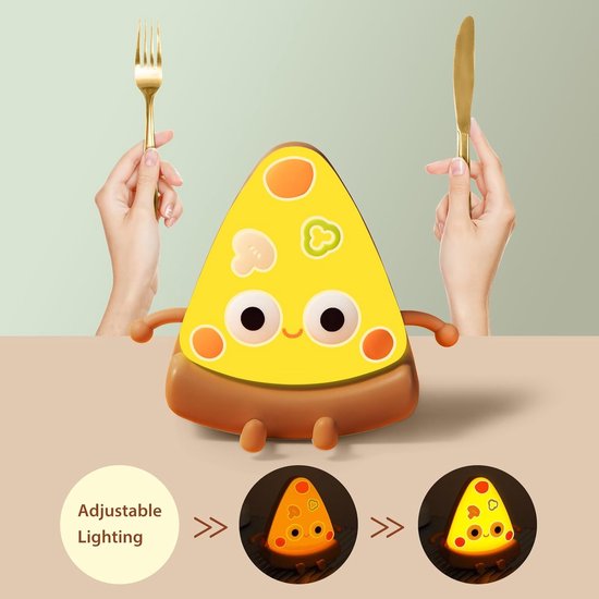 Nachtlampje- Pizza Nachtlampje-Kinderen-Babykamer-Leuke Pizzalamp-Volwassen-LED-Aanraaklicht-Timer-Pizza Licht van PRITECH — afbeelding 5
