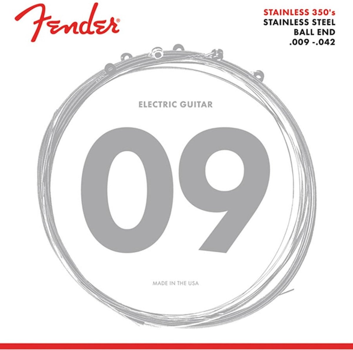Fender F-350L-B Stainless 350s elektrische gitaarsnaren (009-042)