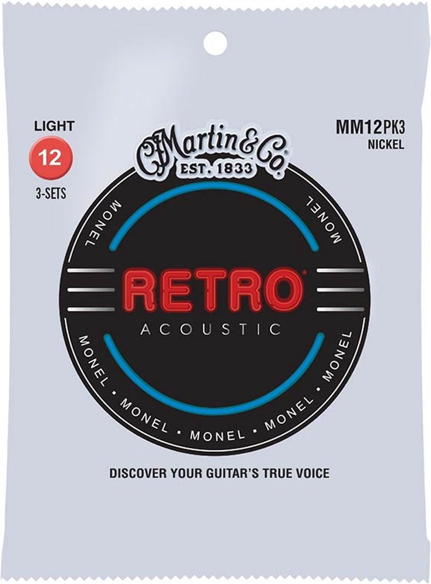 Martin & Co MM12PK3 Monel Wound Akoestische Gitaar Snaren Light 3-Pack (012–054)