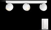 Philips Hue Buckram opbouwspot - White Ambiance - 3-lichts - wit