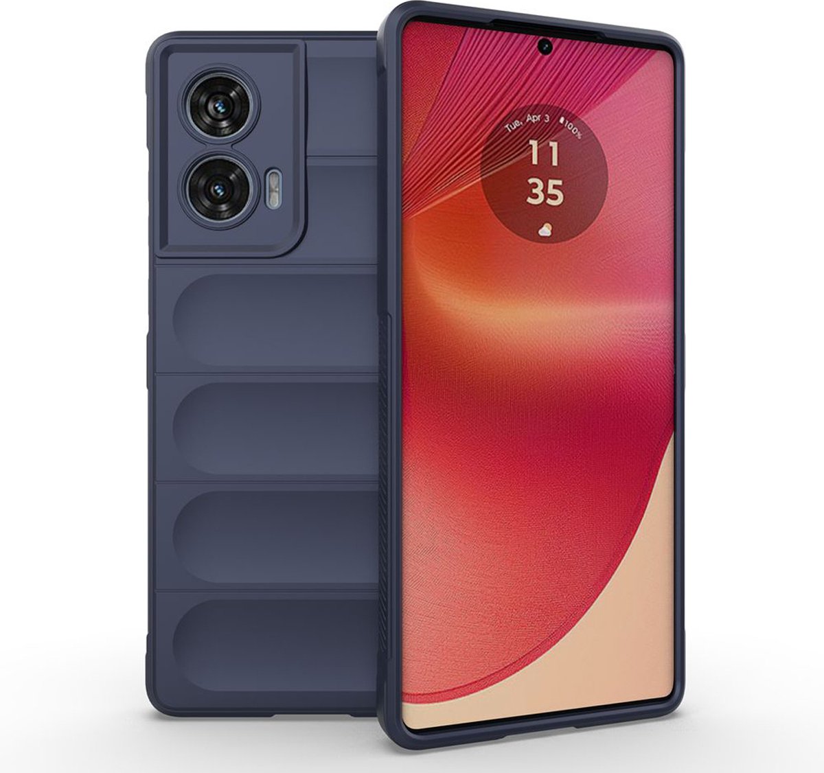 MobyDefend Hoesje - Geschikt voor Motorola Edge 50 Fusion - TPU Gripcase - Blauw