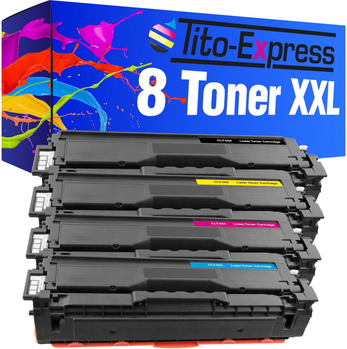 PlatinumSerie® set 8 toner XXL alternatief voor Samsung CLT-504 S black cyaan magenta yellow L