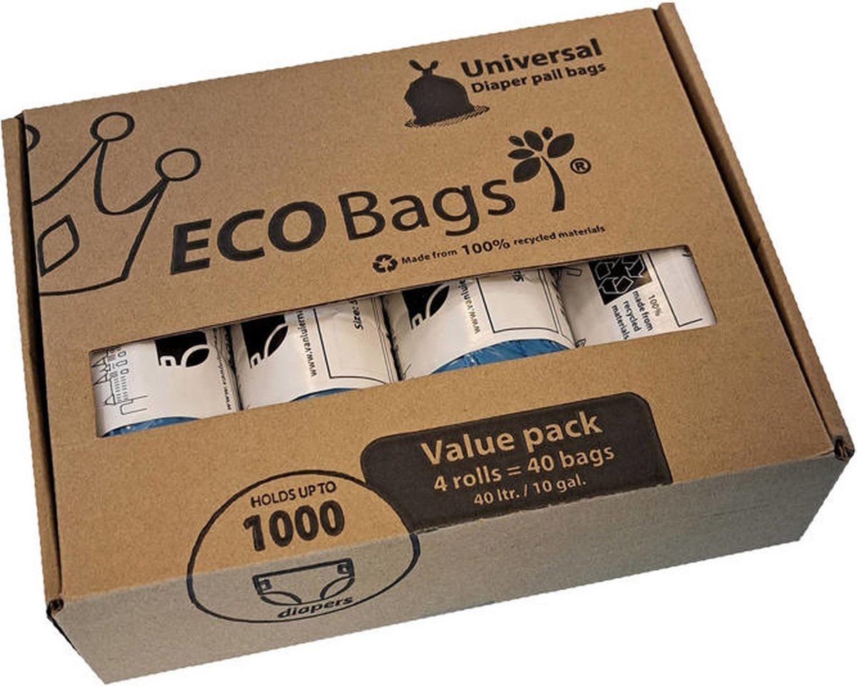 Goedkoopste DiaperChamp ECO 4X 40L Valuepack Standaard Zak voor Luieremmer Regular 2123