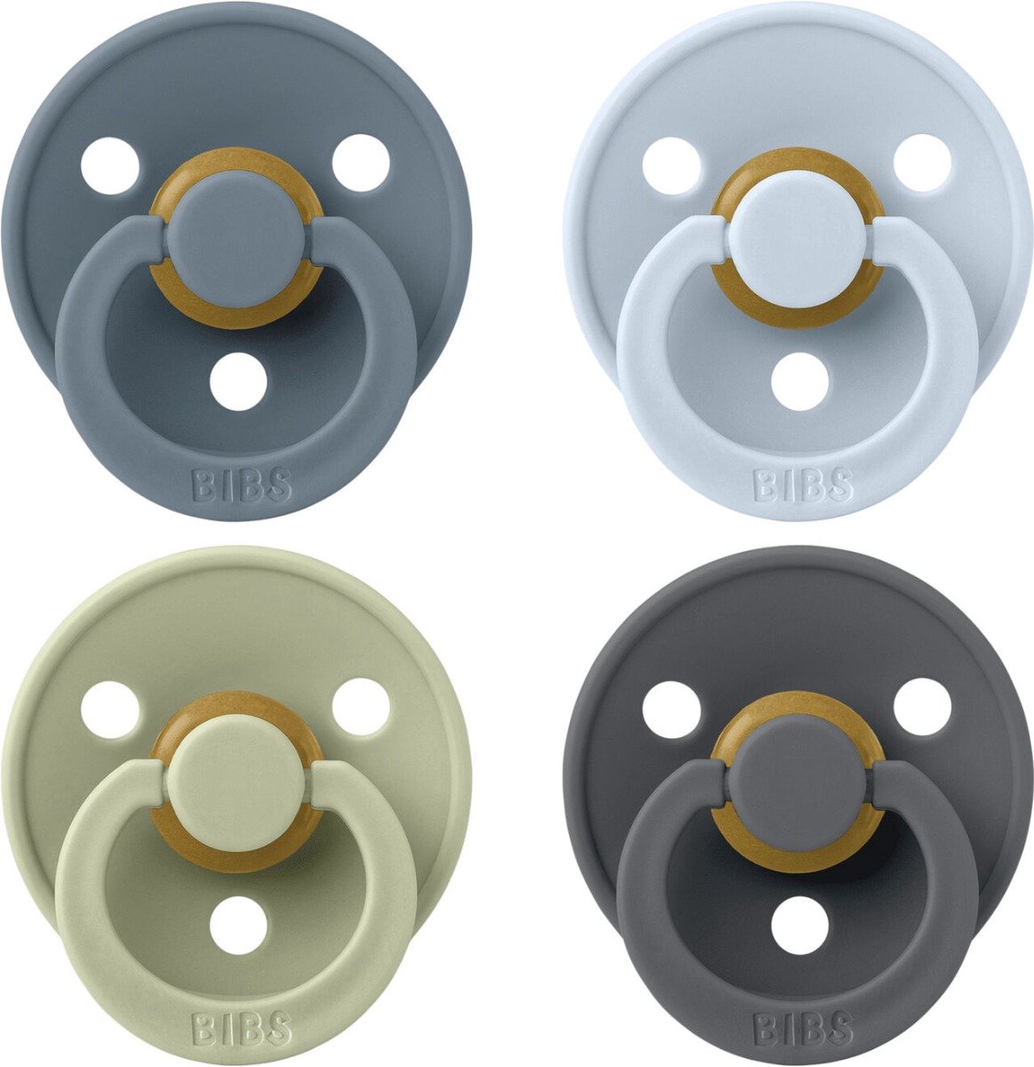 Goedkoopste Bibs Petrol/Sage/Baby Blue/Iron 6-18 mnd 4 stuks Fopspeen 120461