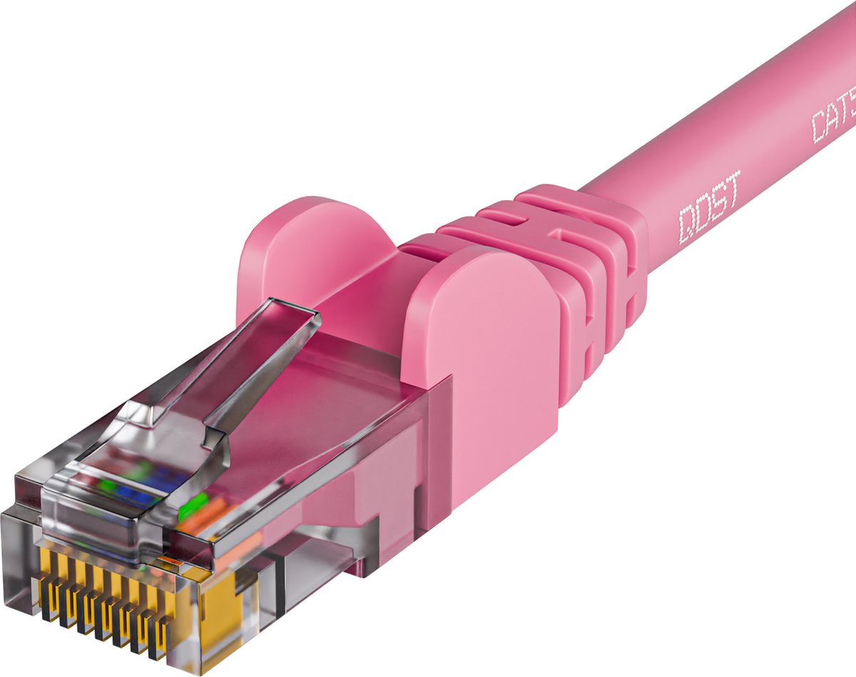 Qost - CAT5e internetkabel - CCA / UTP - 1 Gbps / 100 MHz - RJ45 Connectoren - Patchkabel / Netwerkkabel - 0.50 meter - Roze