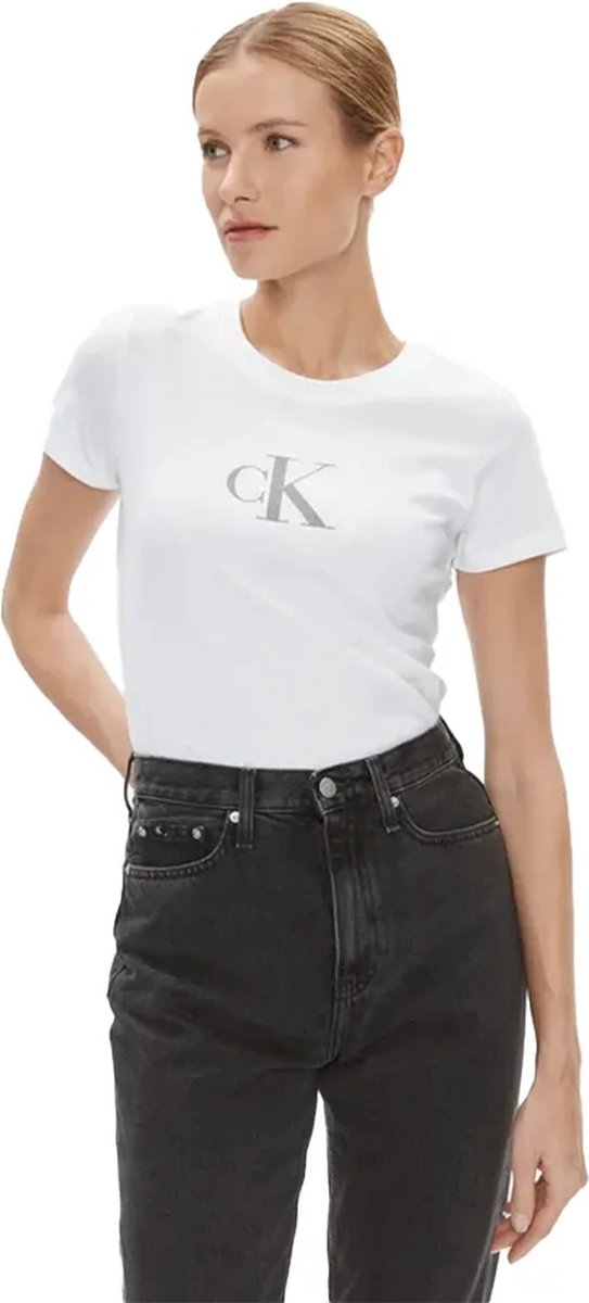 Bedrukt Katoenen T-Shirt Met Korte Mouwen Wit