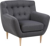 Osmund fauteuil donkergrijs, naturel.