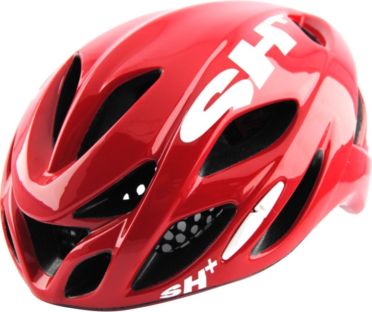 SH+ Fietshelm - SHIROCCO - Unisex - Lichtgewicht 240 gram - 19 Ventilatiegaten - Gemaakt in Italië - Voor een hoofdomtrek van 53 tot en met 57 CM - Rood Wit