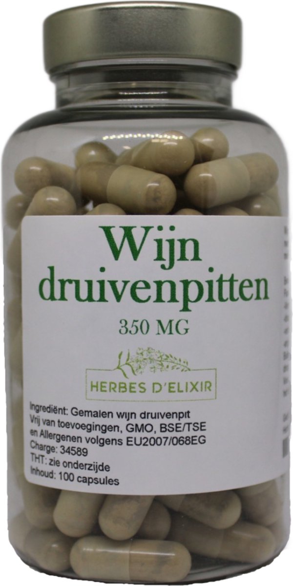 Goedkoopste Herbes D'elixir Wijn druivenpitten capsules - 350 mg per capsule - 100 stuks - Vegan