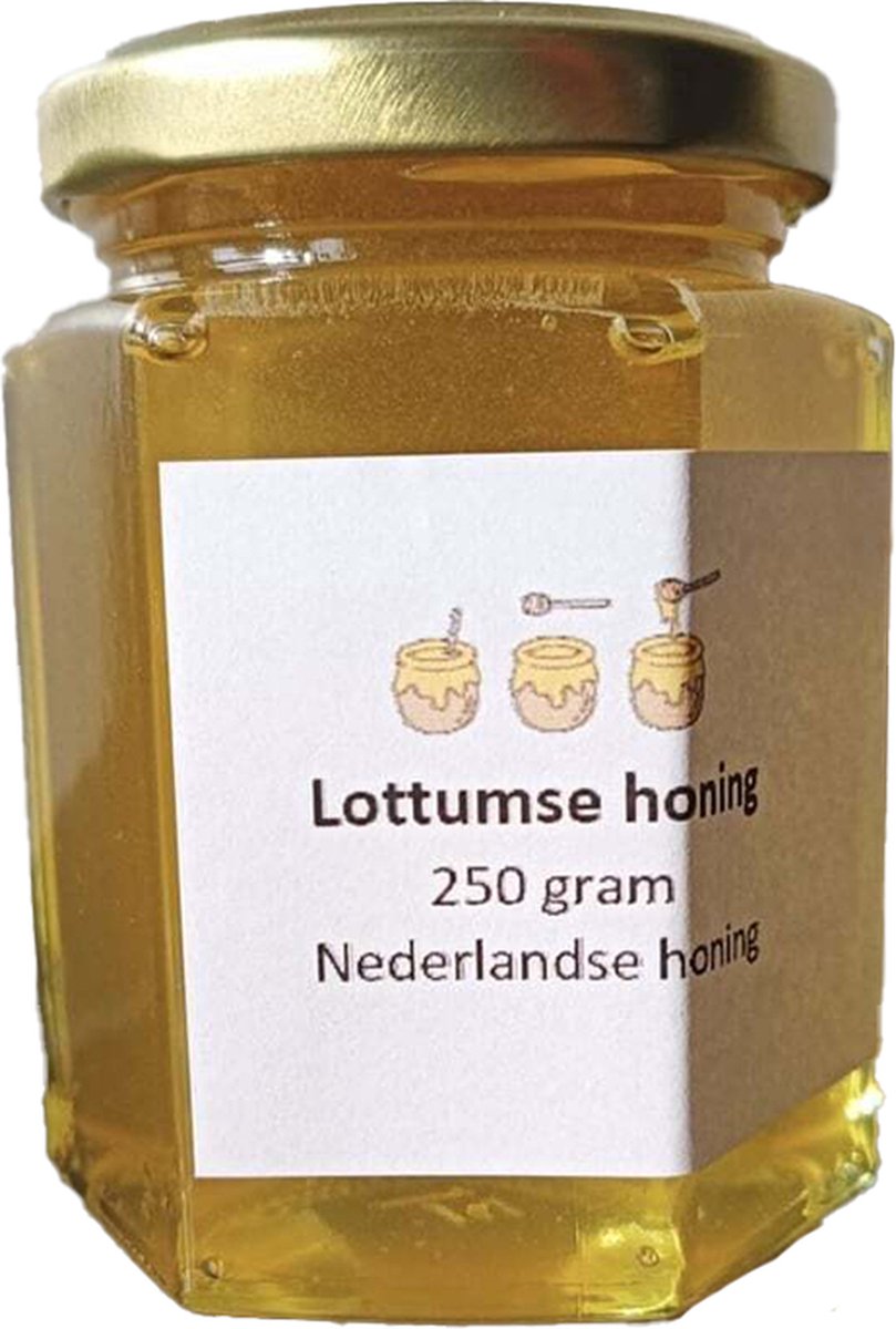Sjoerd Zwart Lottumse Honing 250 gram | Rauwe honing Koud geslingerd, geen suiker gevoerd | Echte honing
